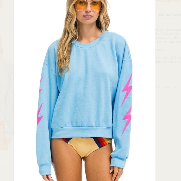 Aviator Nation Tops - Aviator Nation Blue Sweatshirt with Pink Accents